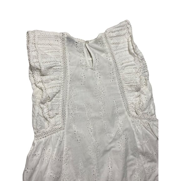 SEA New York Lea Ruffle Eyelet White Blouse-sz 0 - Picture 11 of 11